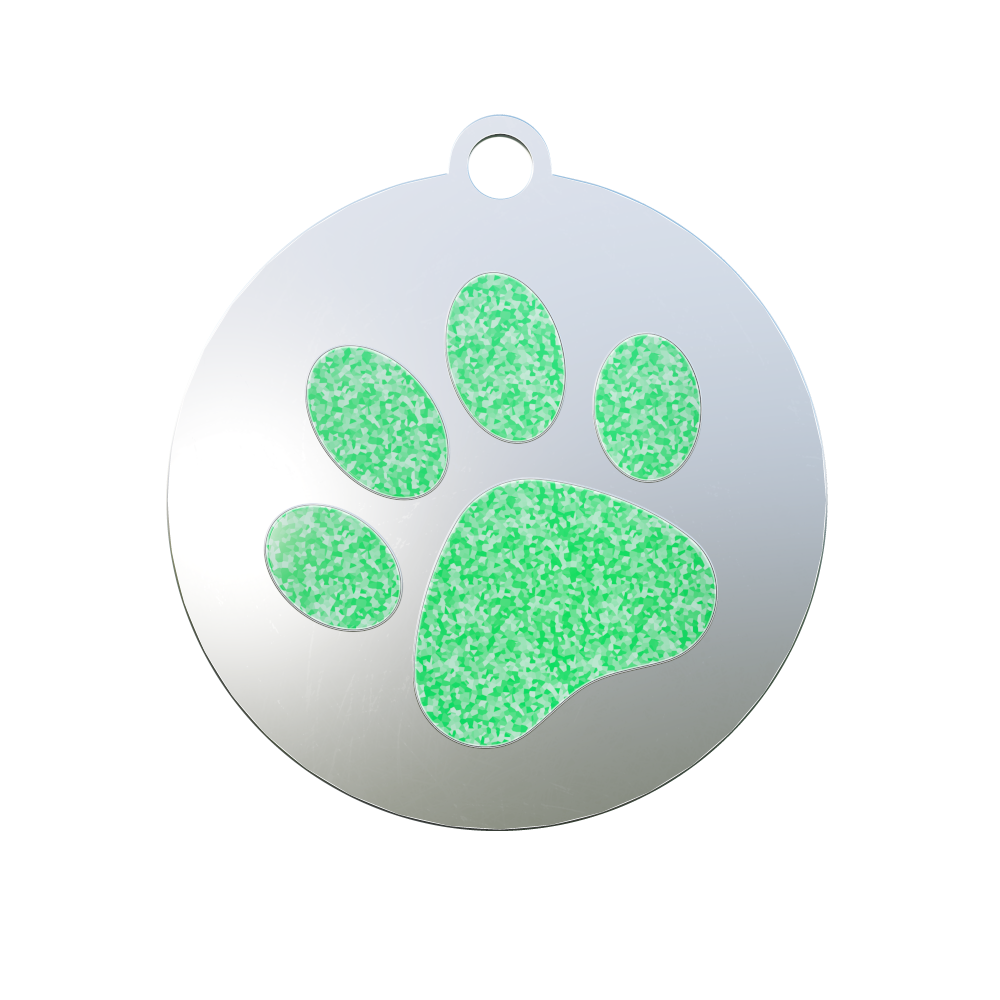 Cute Paw Print – Custom Engraved Enamel Pet ID Tag