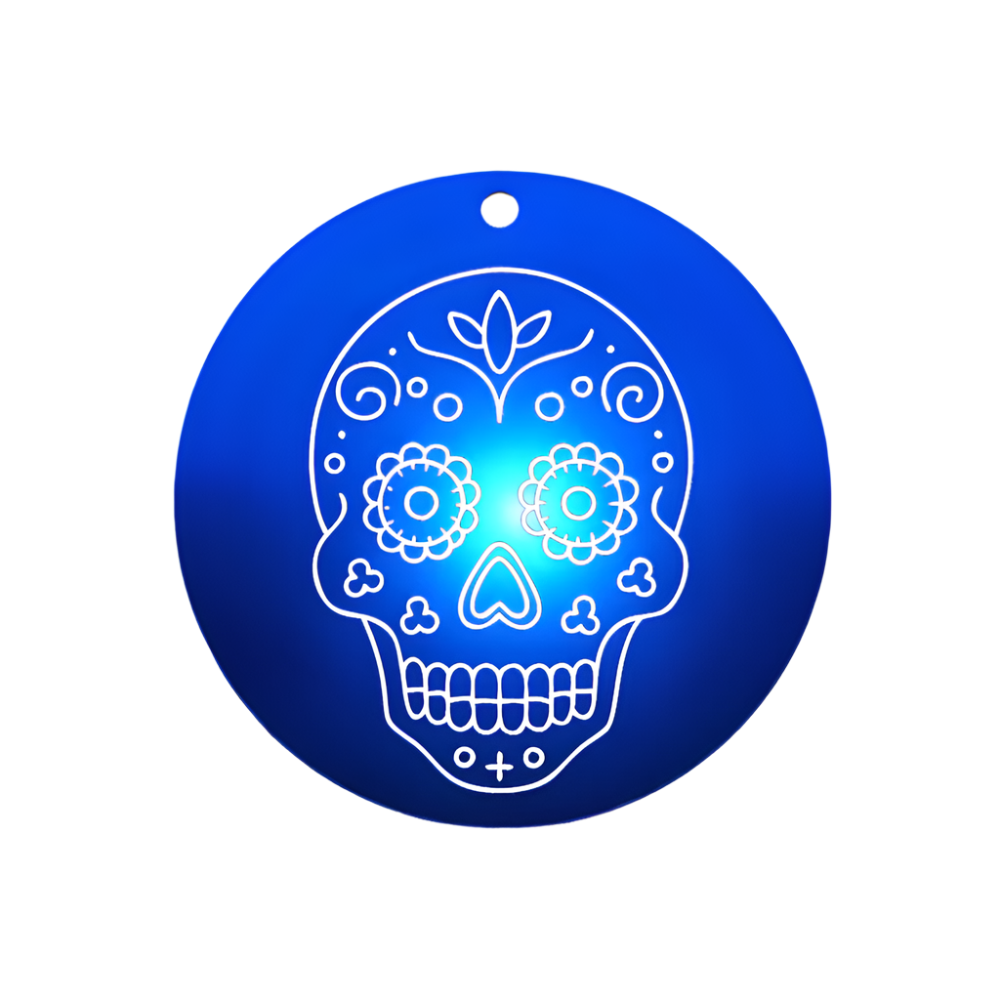 Skull Pet ID Tag – Custom Engraved Stainless-Steel