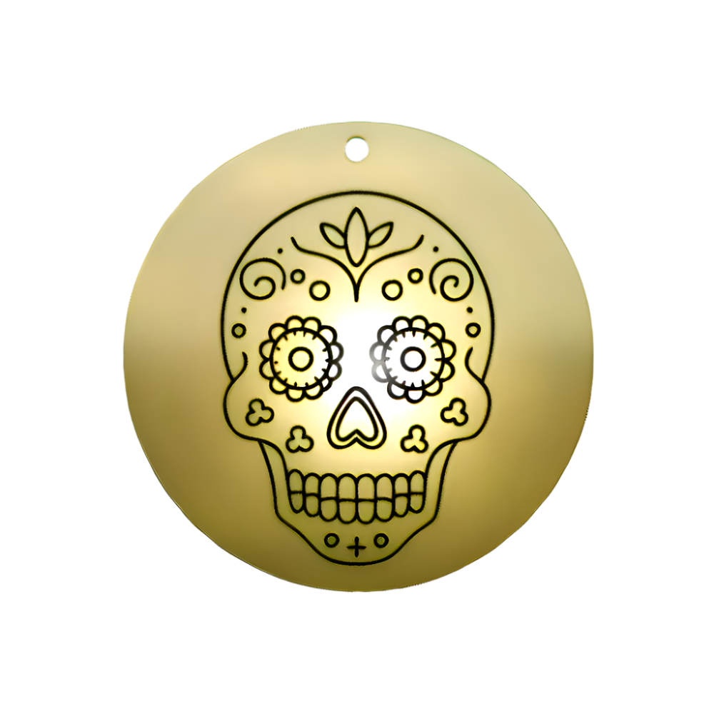 Skull Pet ID Tag – Custom Engraved Stainless-Steel