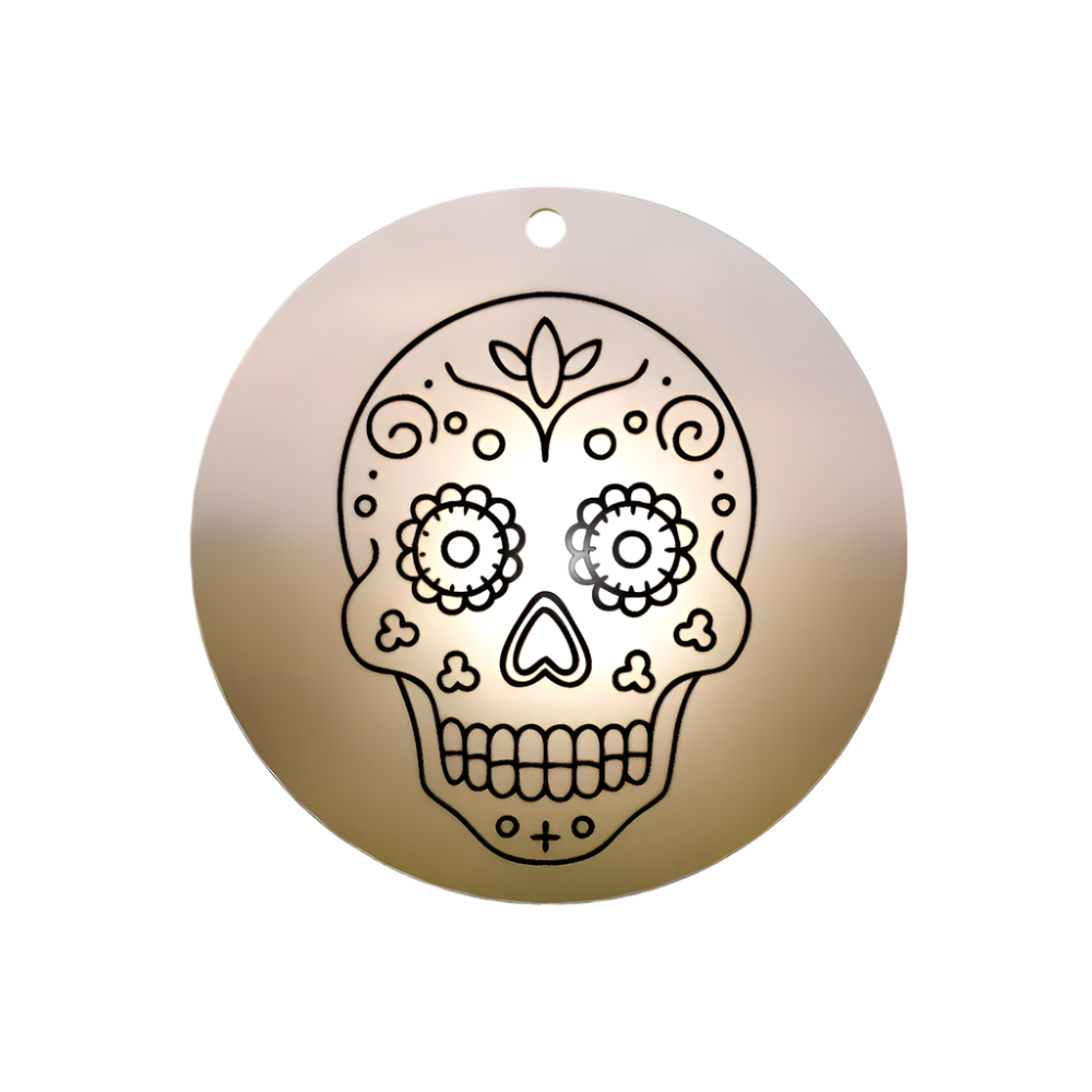 Skull Pet ID Tag – Custom Engraved Stainless-Steel
