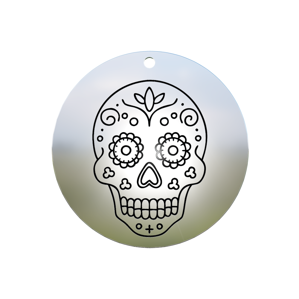 Skull Pet ID Tag – Custom Engraved Stainless-Steel