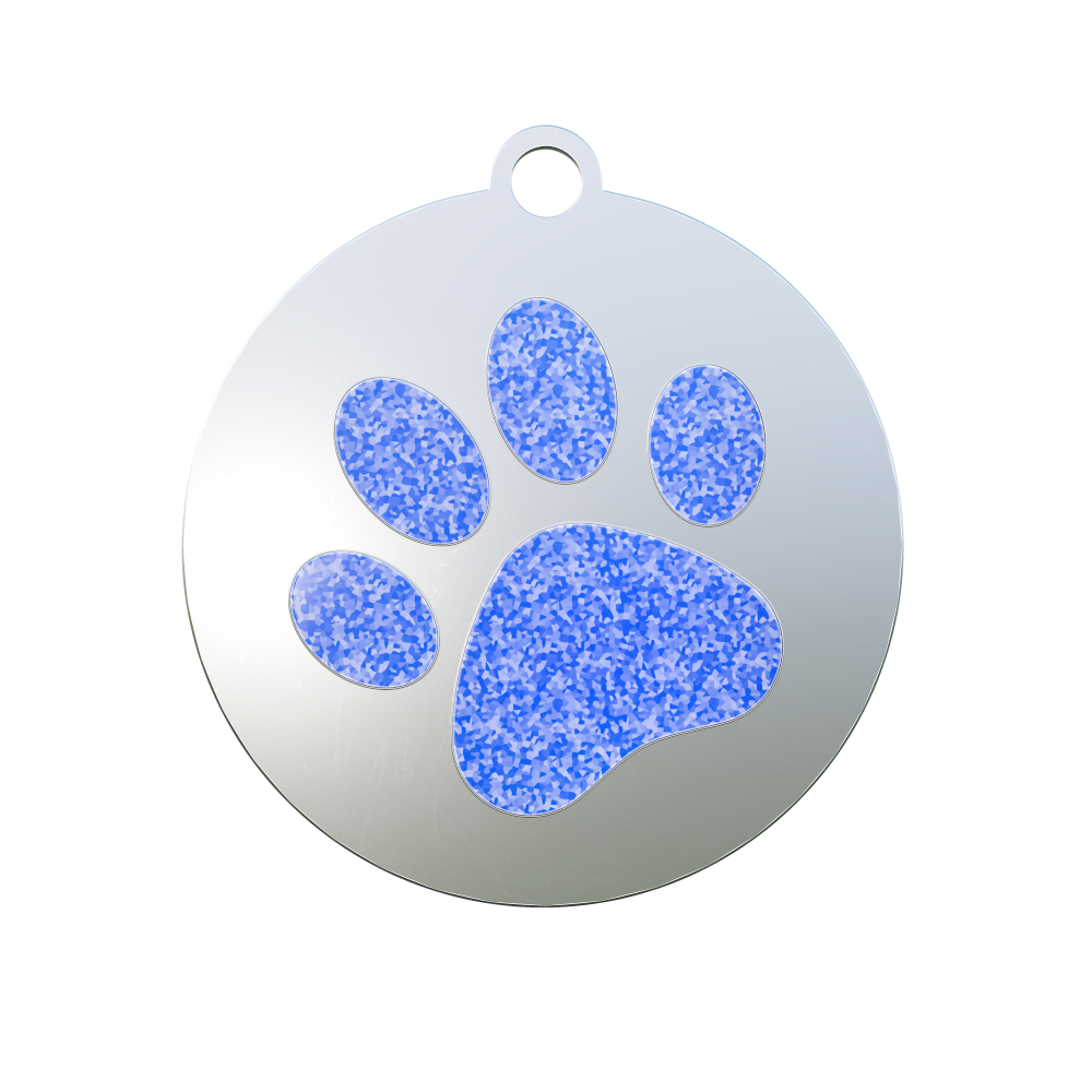 Cute Paw Print – Custom Engraved Enamel Pet ID Tag