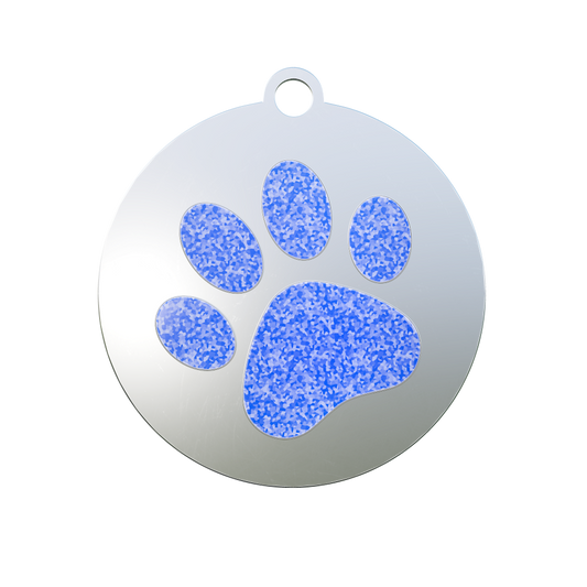 Cute Paw Print – Custom Engraved Enamel Pet ID Tag